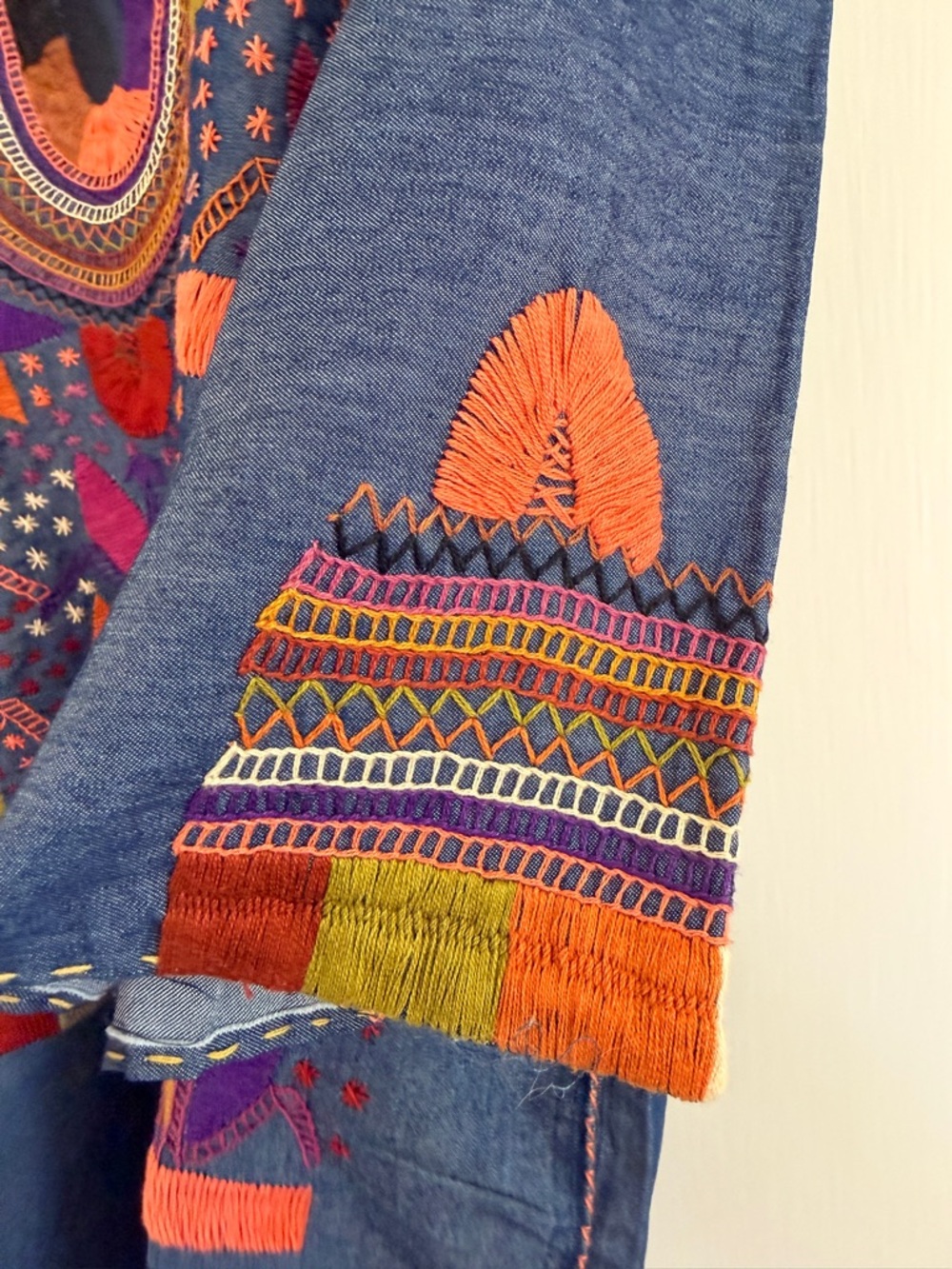 NWOT Handmade One of a Kind Embroidered Textile Mexican Blouse from Oaxaca - Picture 4 of 11